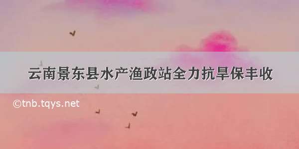 云南景东县水产渔政站全力抗旱保丰收