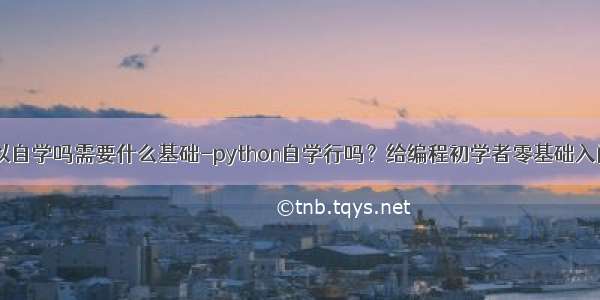 python可以自学吗需要什么基础-python自学行吗？给编程初学者零基础入门的建议...