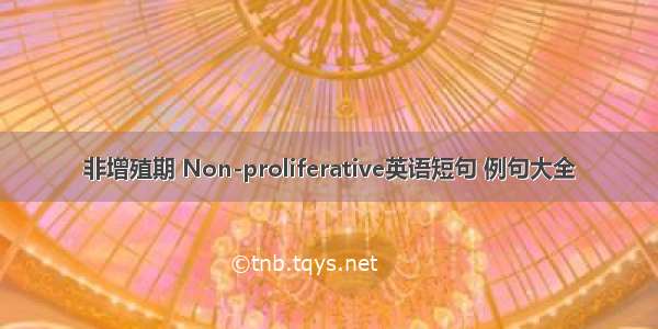 非增殖期 Non-proliferative英语短句 例句大全