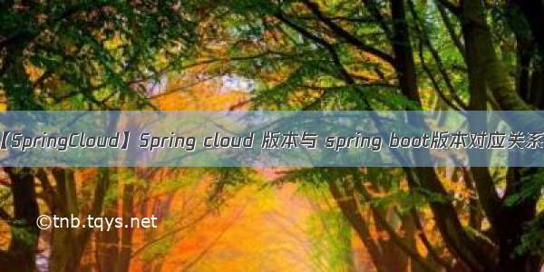 【SpringCloud】Spring cloud 版本与 spring boot版本对应关系