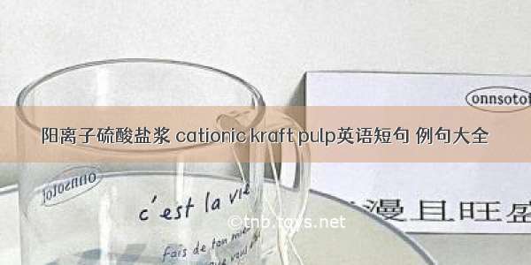 阳离子硫酸盐浆 cationic kraft pulp英语短句 例句大全