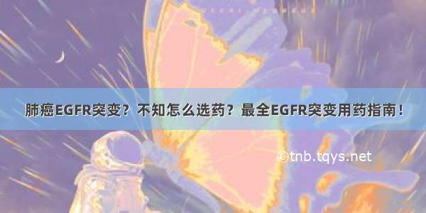 肺癌EGFR突变？不知怎么选药？最全EGFR突变用药指南！