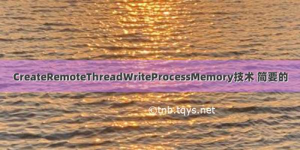 CreateRemoteThreadWriteProcessMemory技术 简要的