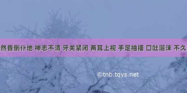 患者突然昏倒仆地 神志不清 牙关紧闭 两耳上视 手足抽搐 口吐涎沫 不久渐醒 醒