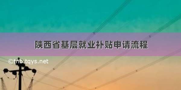 陕西省基层就业补贴申请流程