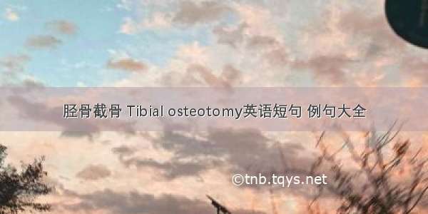 胫骨截骨 Tibial osteotomy英语短句 例句大全