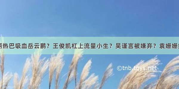 娱记说：迪丽热巴吸血岳云鹏？王俊凯杠上流量小生？吴谨言被嫌弃？袁姗姗好高骛远？刘