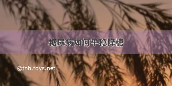 糖尿病如何平稳降糖