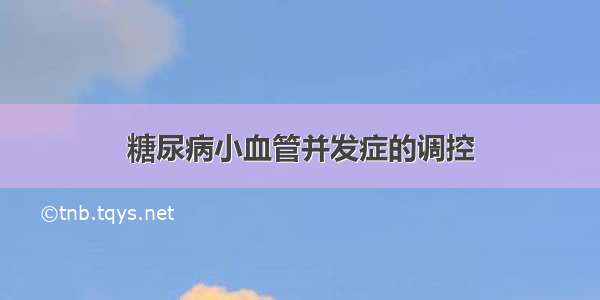 糖尿病小血管并发症的调控