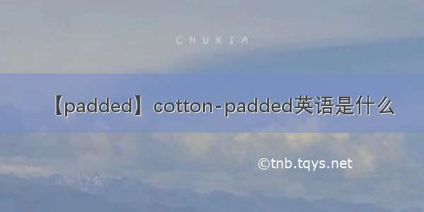 【padded】cotton-padded英语是什么