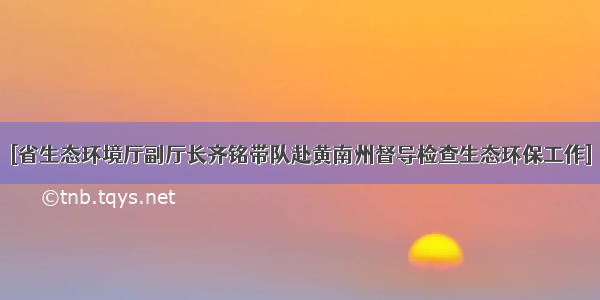 [省生态环境厅副厅长齐铭带队赴黄南州督导检查生态环保工作]