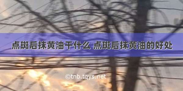 点斑后抹黄油干什么 点斑后抹黄油的好处