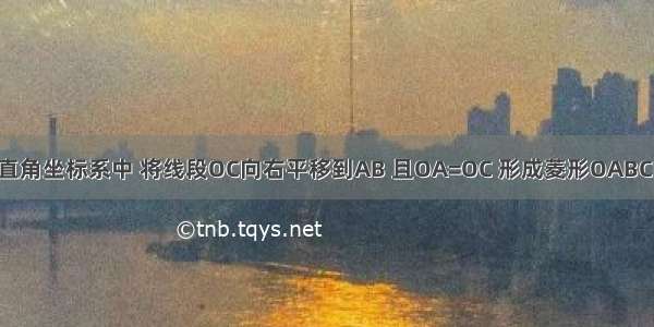 如图 在平面直角坐标系中 将线段OC向右平移到AB 且OA=OC 形成菱形OABC的顶点C的坐