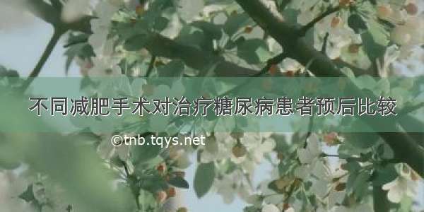 不同减肥手术对治疗糖尿病患者预后比较