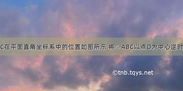 已知 △ABC在平面直角坐标系中的位置如图所示 将△ABC以点O为中心逆时针旋转90° 