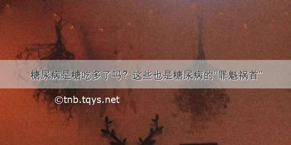 糖尿病是糖吃多了吗？这些也是糖尿病的“罪魁祸首”