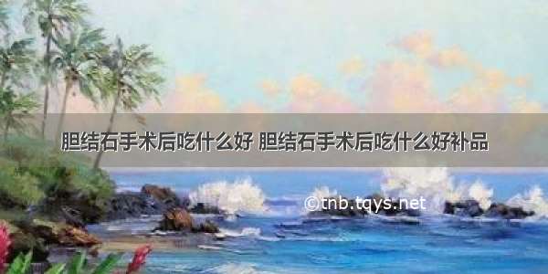 胆结石手术后吃什么好 胆结石手术后吃什么好补品