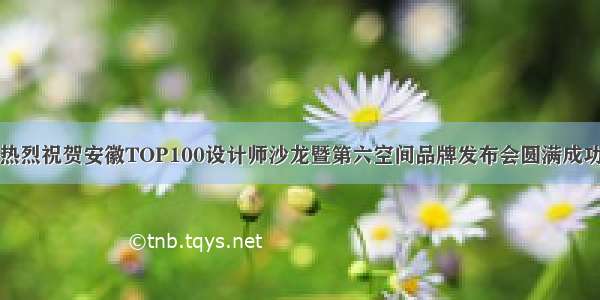 热烈祝贺安徽TOP100设计师沙龙暨第六空间品牌发布会圆满成功