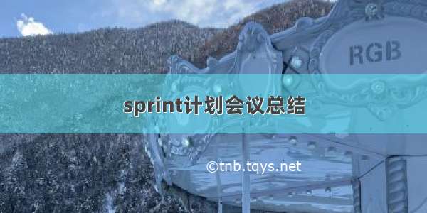 sprint计划会议总结