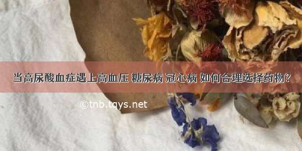 当高尿酸血症遇上高血压 糖尿病 冠心病 如何合理选择药物？