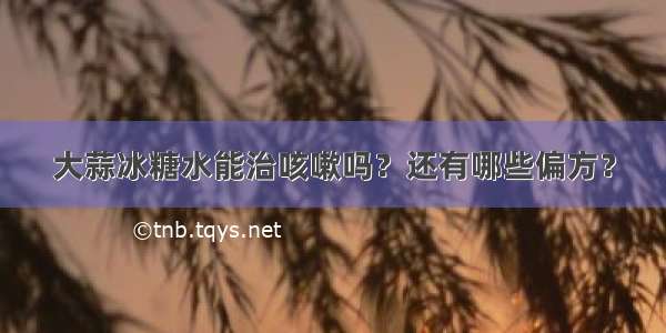 大蒜冰糖水能治咳嗽吗？还有哪些偏方？