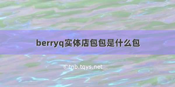 berryq实体店包包是什么包