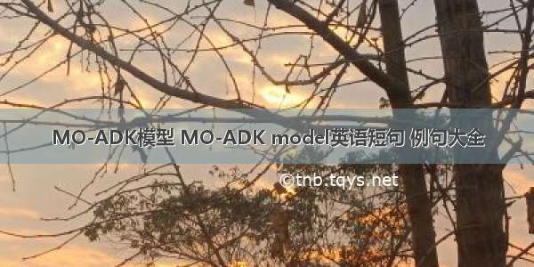 MO-ADK模型 MO-ADK model英语短句 例句大全