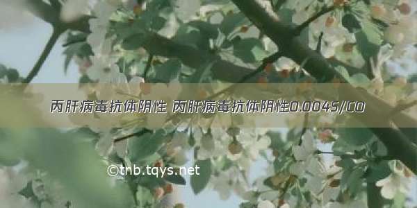 丙肝病毒抗体阴性 丙肝病毒抗体阴性0.004S/CO