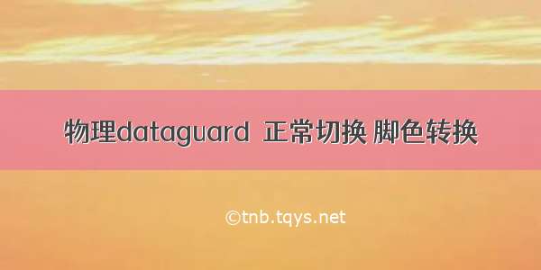 物理dataguard  正常切换 脚色转换