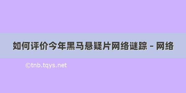 如何评价今年黑马悬疑片网络谜踪 – 网络