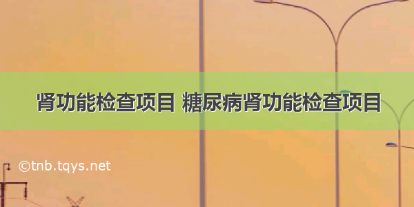 肾功能检查项目 糖尿病肾功能检查项目