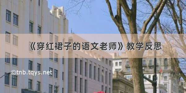 《穿红裙子的语文老师》教学反思