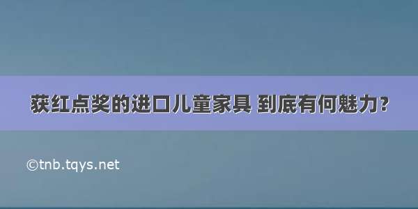 获红点奖的进口儿童家具 到底有何魅力？