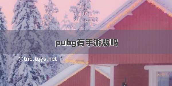 pubg有手游版吗