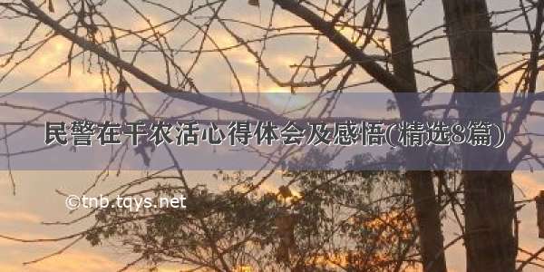 民警在干农活心得体会及感悟(精选8篇)