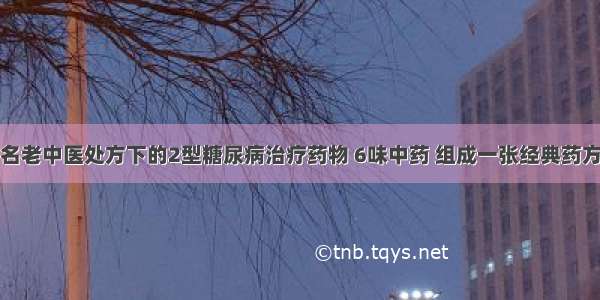 名老中医处方下的2型糖尿病治疗药物 6味中药 组成一张经典药方