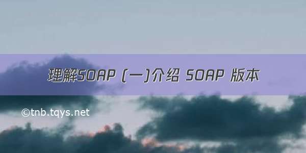 理解SOAP (一)介绍 SOAP 版本