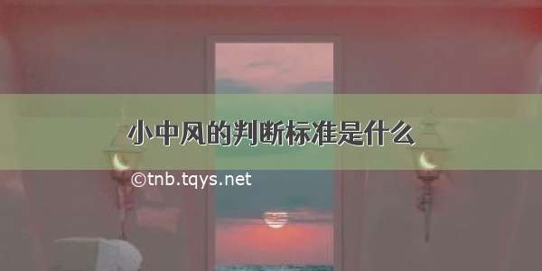 小中风的判断标准是什么