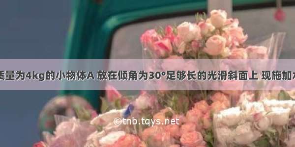 如图所示 质量为4kg的小物体A 放在倾角为30°足够长的光滑斜面上 现施加水平推力F=