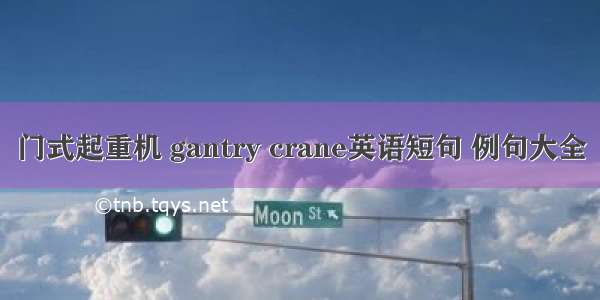 门式起重机 gantry crane英语短句 例句大全