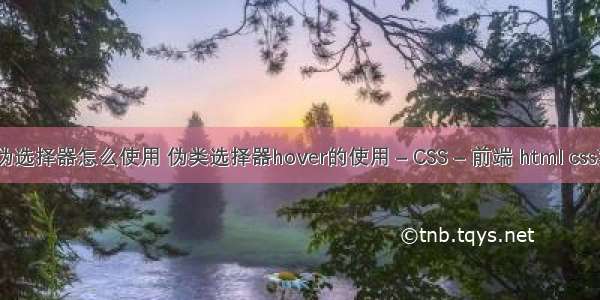 css伪选择器怎么使用 伪类选择器hover的使用 – CSS – 前端 html css菜单