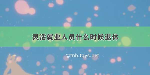 灵活就业人员什么时候退休