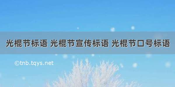 光棍节标语 光棍节宣传标语 光棍节口号标语