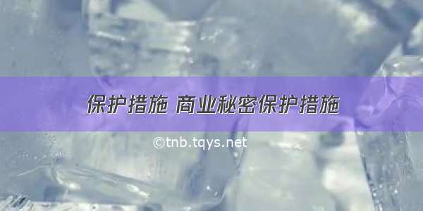 保护措施 商业秘密保护措施