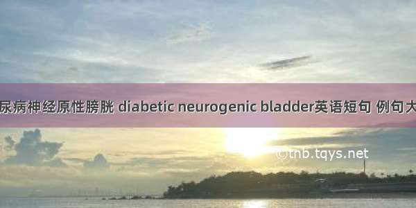 糖尿病神经原性膀胱 diabetic neurogenic bladder英语短句 例句大全