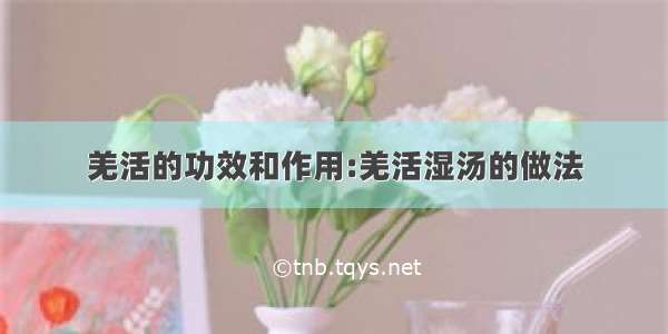 羌活的功效和作用:羌活湿汤的做法