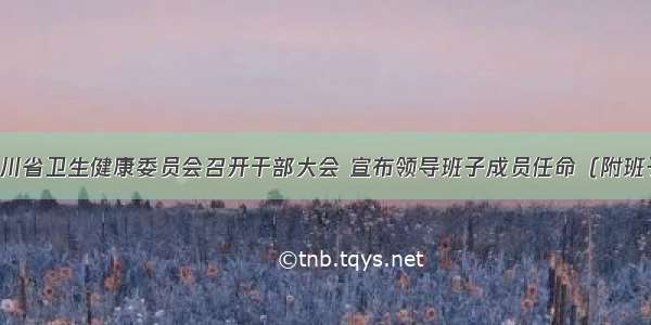 新组建的四川省卫生健康委员会召开干部大会 宣布领导班子成员任命（附班子成员名单）