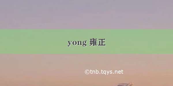 yong 雍正