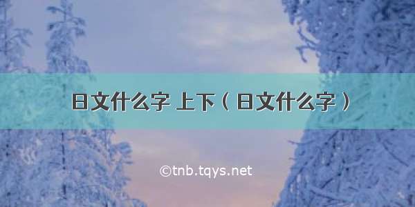 日文什么字 上下（日文什么字）