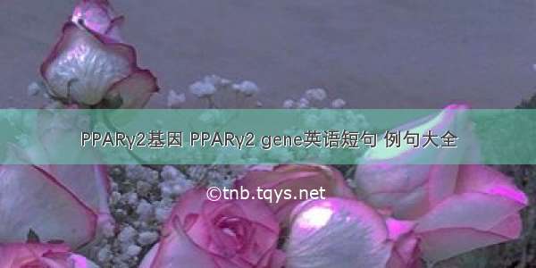 PPARγ2基因 PPARγ2 gene英语短句 例句大全